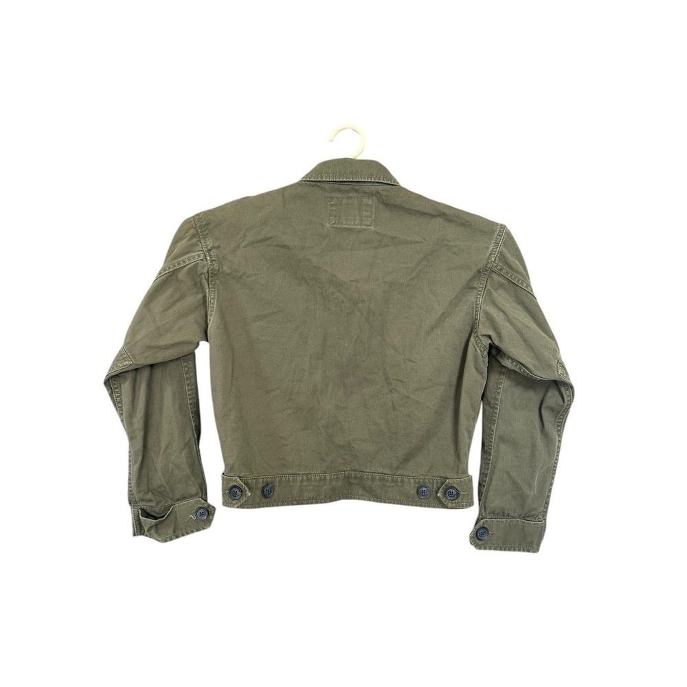 Forever 21 Button Long Sleeve Shirt Women's S Army Military Green Patches - Picture 3 of 7